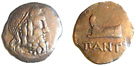 Пантикапей. Обол. AЕ. III в. до н.э.