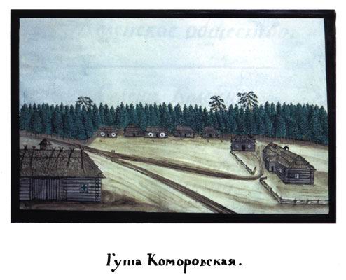 33. Гута Коморовская. Нині - у складі села Комарівка. Після приєднання до Російської імперії наприкінці XVIII ст. польських земель, Гута Комарівська у складі Рожівського староства увійшла до державних володінь. Парафіяни села в середині ХІХ ст. належали до Микільської церкви в Небелиці. Д.П. Де ля Фліз. Альбоми. Серія 